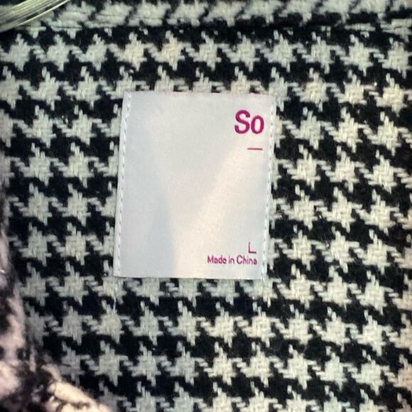 NEW Black & White houndstooth jacket with fringe and pockets Large NWT - Picture 7 of 11